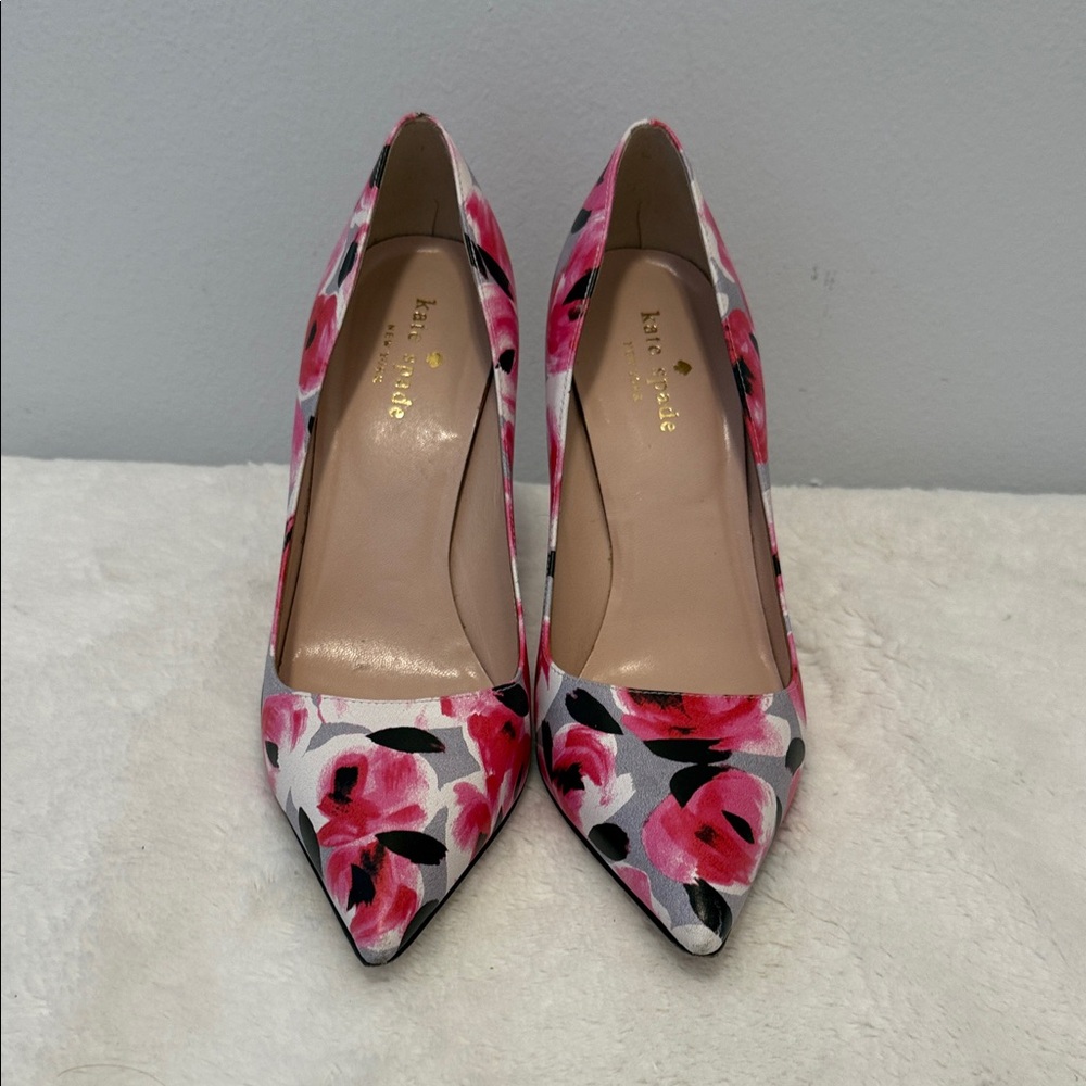 Kate Spade New York Licorice Floral 4” Stiletto Heels Sz 6.5